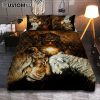 Jesus Lion And The Lambs Quilt Bedding Set Bedroom - Bible Verse Quilt Bedding Set Art - Christian Home Decor