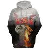 Jesus Lion Faith Over Fear Christ Hoodies, Christ God Hand Hoodie For Men & Women, God 3D Printed Hoodie, Christian Apparel Hoodies