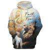 Jesus Lion And Lamb, The Hand Of Jesus Hoodie For Men & Women, God 3D Printed Hoodie, Christian Apparel Hoodies