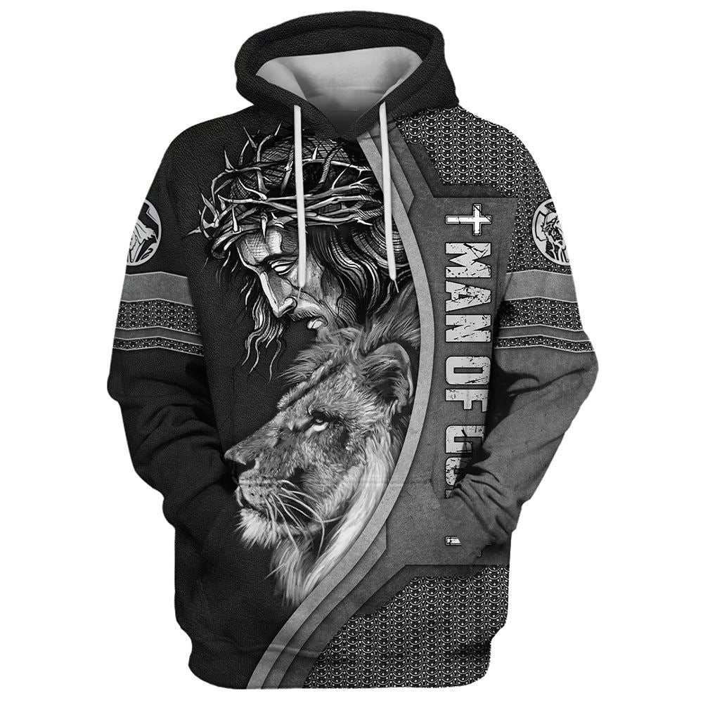 Jesus Lion Faith Over Fear Hoodies Jesus Hoodie Men & Women, God 3D Printed Hoodie, Christian Apparel Hoodies