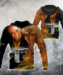Jesus Lion Lamp God 3D Hoodie For Man And Women, Jesus Printed 3D Hoodie