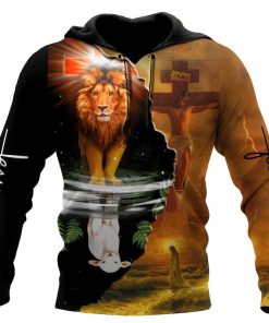 Jesus Lion Lamp God 3D Hoodie For Man And Women, Jesus Printed 3D Hoodie