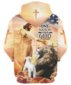 Jesus Lion Of Judah Lamb Of God One Nation Under God Hoodies Jesus Hoodie Men & Women, God 3D Printed Hoodie, Christian Apparel Hoodies