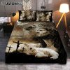Jesus Lion Of Judah Quilt Bedding Set - The Sacrifice Of Jesus Christ Quilt Bedding Set - Christian Bedroom - Religious Home Decor