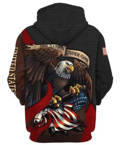 Jesus One Nation Under God American Flag Hoodie For Men & Women, God 3D Printed Hoodie, Christian Apparel Hoodies