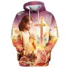 Jesus Proud To Be Firefighter 3D Hoodies For Women Men, God 3D Printed Hoodie, Christian Apparel Hoodies