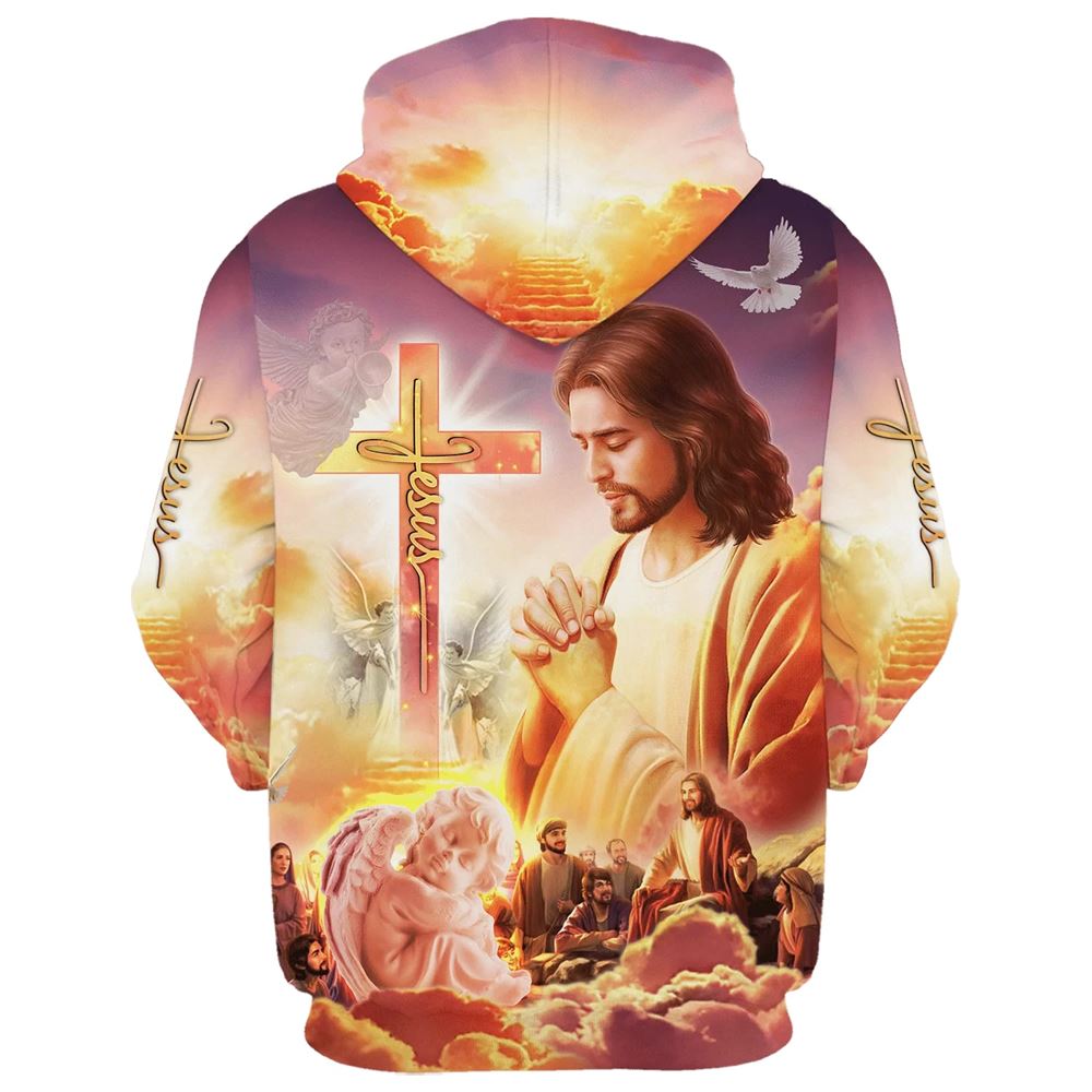 Jesus Prays For His Disciples 3D Hoodies Jesus Hoodie Men & Women, God 3D Printed Hoodie, Christian Apparel Hoodies