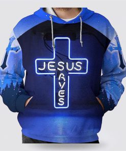 Jesus Save The Lion Blue 3D Hoodies For Women Men, God 3D Printed Hoodie, Christian Apparel Hoodies