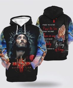Jesus Saved My Life Hand Pray 3D Hoodies For Women Men, God 3D Printed Hoodie, Christian Apparel Hoodies