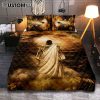 Jesus Spiritual Quilt Bedding Set Prints - Religious Quilt Bedding Set Art - Christian Cover Twin Bedding Decor