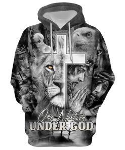 Jesus The Cross Lion Of Judah Hoodie For Men & Women, God 3D Printed Hoodie, Christian Apparel Hoodies