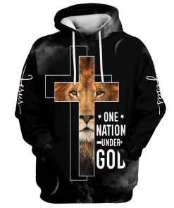 Jesus The Lion Of Judah One Nation Under God Hoodies Jesus Hoodie Men & Women, God 3D Printed Hoodie, Christian Apparel Hoodies