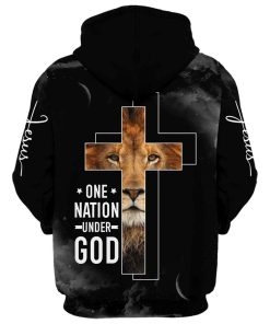 Jesus The Lion Of Judah One Nation Under God Hoodies Jesus Hoodie Men & Women, God 3D Printed Hoodie, Christian Apparel Hoodies