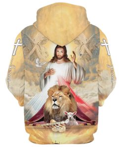 Jesus The Lion Of Judah The Lamb Of God Hoodies Jesus Hoodie Men & Women, God 3D Printed Hoodie, Christian Apparel Hoodies