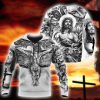 Jesus Tattoo God 3D Hoodie For Man And Women, Jesus Printed 3D Hoodie