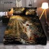 Jesus Walking On Water Quilt Bedding Set Prints - Religious Quilt Bedding Set Art - Christian Cover Twin Bedding Decor
