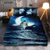 Jesus Walks On Water Cross Light Bedroom Quilt Bedding Set - Jesus Portrait Quilt Bedding Set Prints - Christian Bedroom