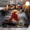 Jesus Walks On Water Quilt Bedding Set - God Will Make A Way For You Quilt Bedding Set Prints - Jesus Christ Quilt Bedding Set Art - Christian Cover Twin Bedding Decor