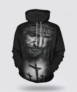 Jesus With Crown Of Thorns 3D Hoodies For Women Men, God 3D Printed Hoodie, Christian Apparel Hoodies