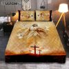 Jesus With Fire Quilt Bedding Set Prints - Jesus Quilt Bedding Set Art - Christian Bedroom Decor