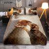 Jesus With Girl Walking With Jesus Bedroom Quilt Bedding Set - Jesus Portrait Quilt Bedding Set Prints - Christian Bedroom
