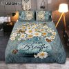 Just Breathe Bedroom Quilt Bedding Set - Bible Verse Quilt Bedding Set Art - Christian Bedroom Home Decor