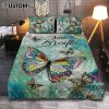 Just Breathe Butterfly Blue Flower Garden Quilt Bedding Set Art - Christian Art - Bible Verse Bedroom - Religious Home Decor