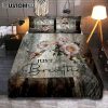 Just Breathe Hummingbird Tea Cup Pink Flowers Vintage Quilt Bedding Set Bedroom - Christian Quilt Bedding Set Prints - Bible Verse Quilt Bedding Set Art