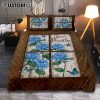 Just Breathe Hydrangea Purple Flower Bedroom Quilt Bedding Set - Bible Verse Quilt Bedding Set Art - Christian Bedroom Home Decor