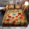 Just Breathe Purple Butterfly Girl Quilt Bedding Set Bedroom - Bible Verse Quilt Bedding Set Art - Christian Home Decor