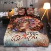 Just Breathe Poppy Blue Butterfly Bedroom Quilt Bedding Set - Bible Verse Quilt Bedding Set Art - Christian Bedroom Home Decor