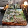 Just Breathe White Horse Red Cardinal Bedroom Quilt Bedding Set - Bible Verse Quilt Bedding Set Art - Christian Bedroom Home Decor