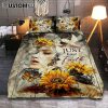 Just Have Faith Bird Cage White Butterfly Quilt Bedding Set Bedroom - Bible Verse Quilt Bedding Set Art - Christian Home Decor