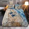 Just Have Faith Blue Hydrangea White Daisy Quilt Bedding Set Bedroom - Bible Verse Quilt Bedding Set Art - Christian Home Decor