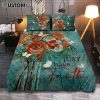 Just Have Faith Pretty Lighthouse Ocean Bedroom Quilt Bedding Set - Bible Verse Quilt Bedding Set Art - Christian Bedroom Home Decor
