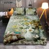 Just Have Faith Tea Cup Book Butterfly Quilt Bedding Set Prints - Christian Cover Twin Bedding Decor - Bible Verse Quilt Bedding Set Art