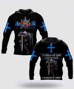 Knight Templar Jesus Is My Savior A Warrior Of Christ 3D Hoodies For Women Men, God 3D Printed Hoodie, Christian Apparel Hoodies