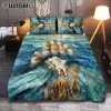 Lamb And Lion King Of Jesus Quilt Bedding Set Bedroom - Christian Quilt Bedding Set Prints - Bible Verse Quilt Bedding Set Art