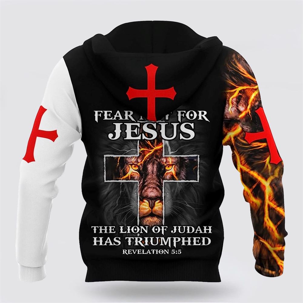 Lightning Lion And Jesus Cross 3D Hoodies For Women Men, God 3D Printed Hoodie, Christian Apparel Hoodies