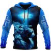 Lion Blue Cross And Jesus Is My Everything American Flag God 3D Hoodie For Man And Women, Jesus Printed 3D Hoodie