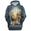 Lion Armor Knight Faith Over Fear Hoodie For Men & Women, God 3D Printed Hoodie, Christian Apparel Hoodies