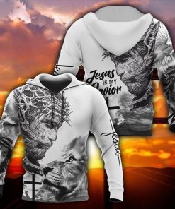 Lion Cross And Jesus Is My Savior 3D Tatto God 3D Hoodie For Man And Women, Jesus Printed 3D Hoodie