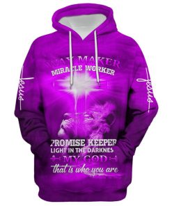 Lion Cross Way Maker Miracle Worker Promise Keeper My God Hoodie For Men & Women, God 3D Printed Hoodie, Christian Apparel Hoodies