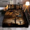 Lion Crow Of Thorns Heaven's Light The King Of All Kings Quilt Bedding Set Prints - Christian Cover Twin Bedding Decor - Bible Verse Quilt Bedding Set Art