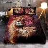 Lion Head Lamb Of God Lion Of Judah Quilt Bedding Set Art - Christian Art - Bible Verse Bedroom - Religious Home Decor