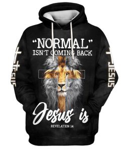 Lion King Faith Cross Normal Isn't Coming Back Jesus Is Hoodies Jesus Hoodie Men & Women, God 3D Printed Hoodie, Christian Apparel Hoodies
