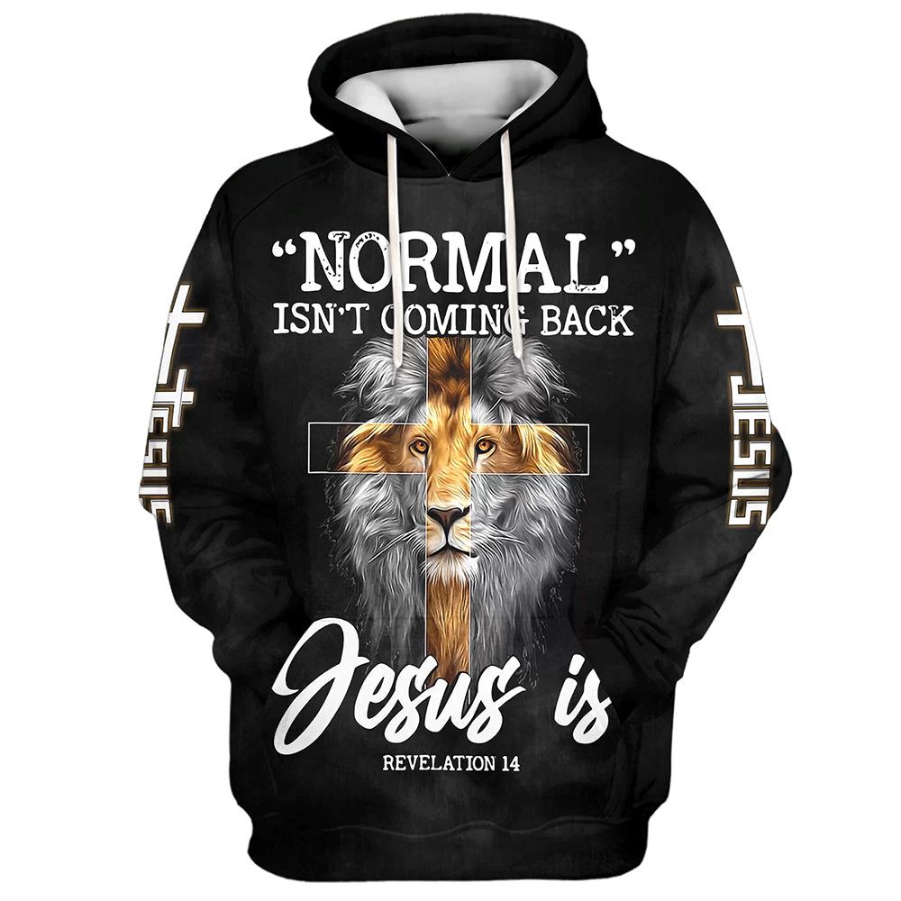 Lion King Faith Cross Normal Isn't Coming Back Jesus Is Hoodies Jesus Hoodie Men & Women, God 3D Printed Hoodie, Christian Apparel Hoodies