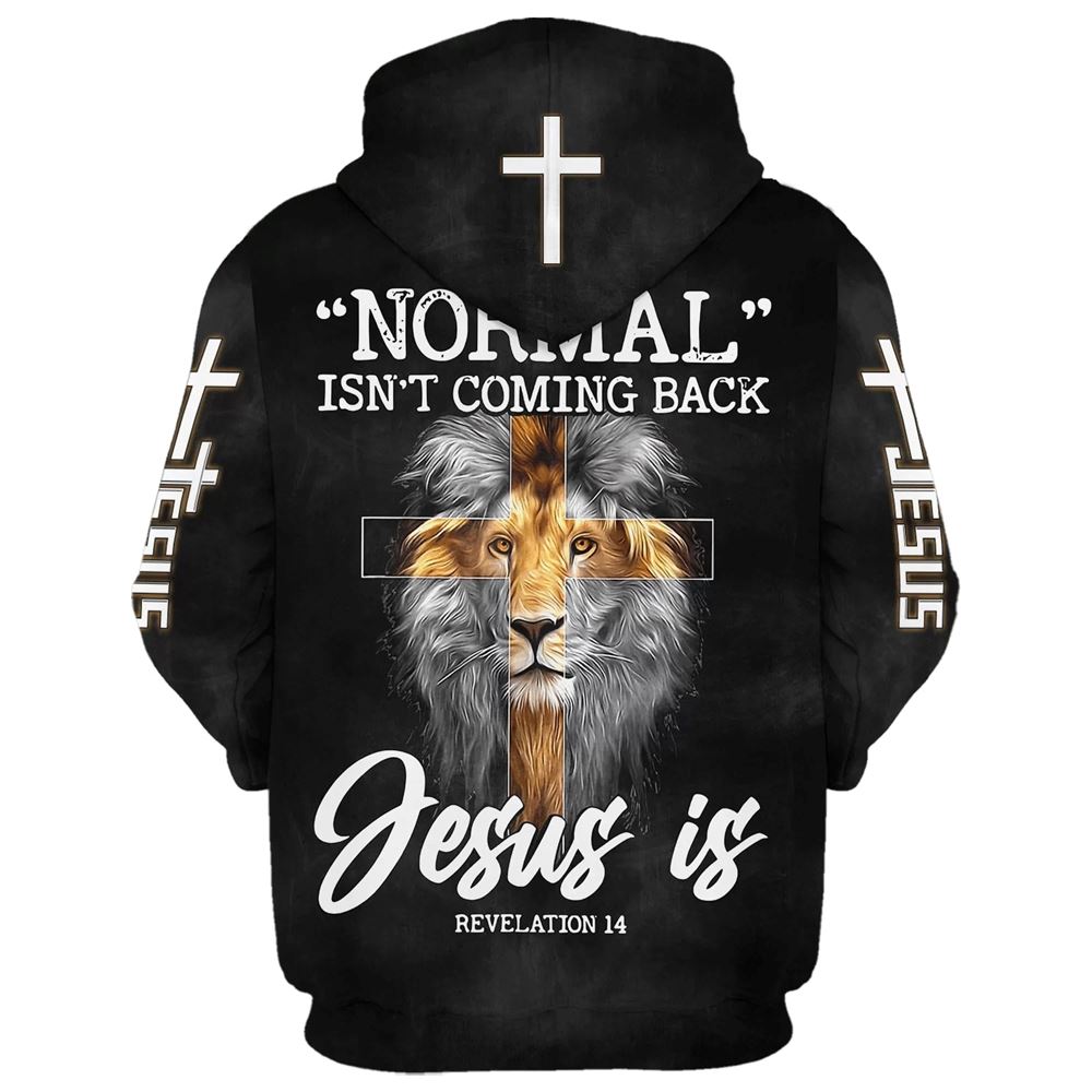 Lion King Faith Cross Normal Isn't Coming Back Jesus Is Hoodies Jesus Hoodie Men & Women, God 3D Printed Hoodie, Christian Apparel Hoodies