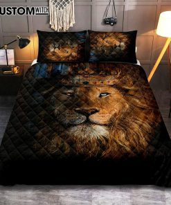 Lion Of Judah Gorgeous Crown Quilt Bedding Set - Christian Bedroom - Religious Home Decor