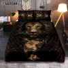 Lion Of Judah Jesus On The Cross Praying With Jesus Quilt Bedding Set - Lion Quilt Bedding Set Print - Christian Bedroom - Religious Home Decor
